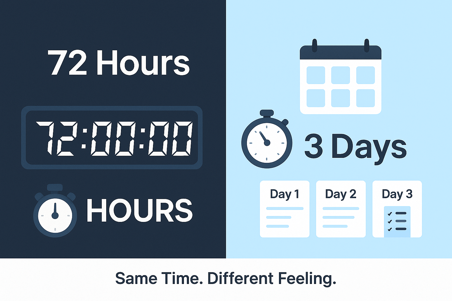 Image showing 72 hours vs 3 days