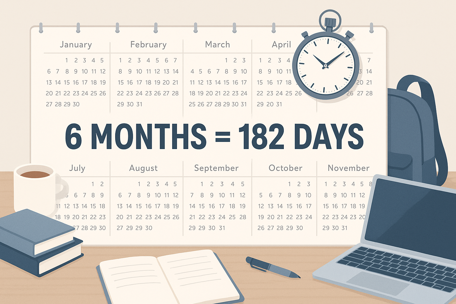Answer to how many days is 6 Months