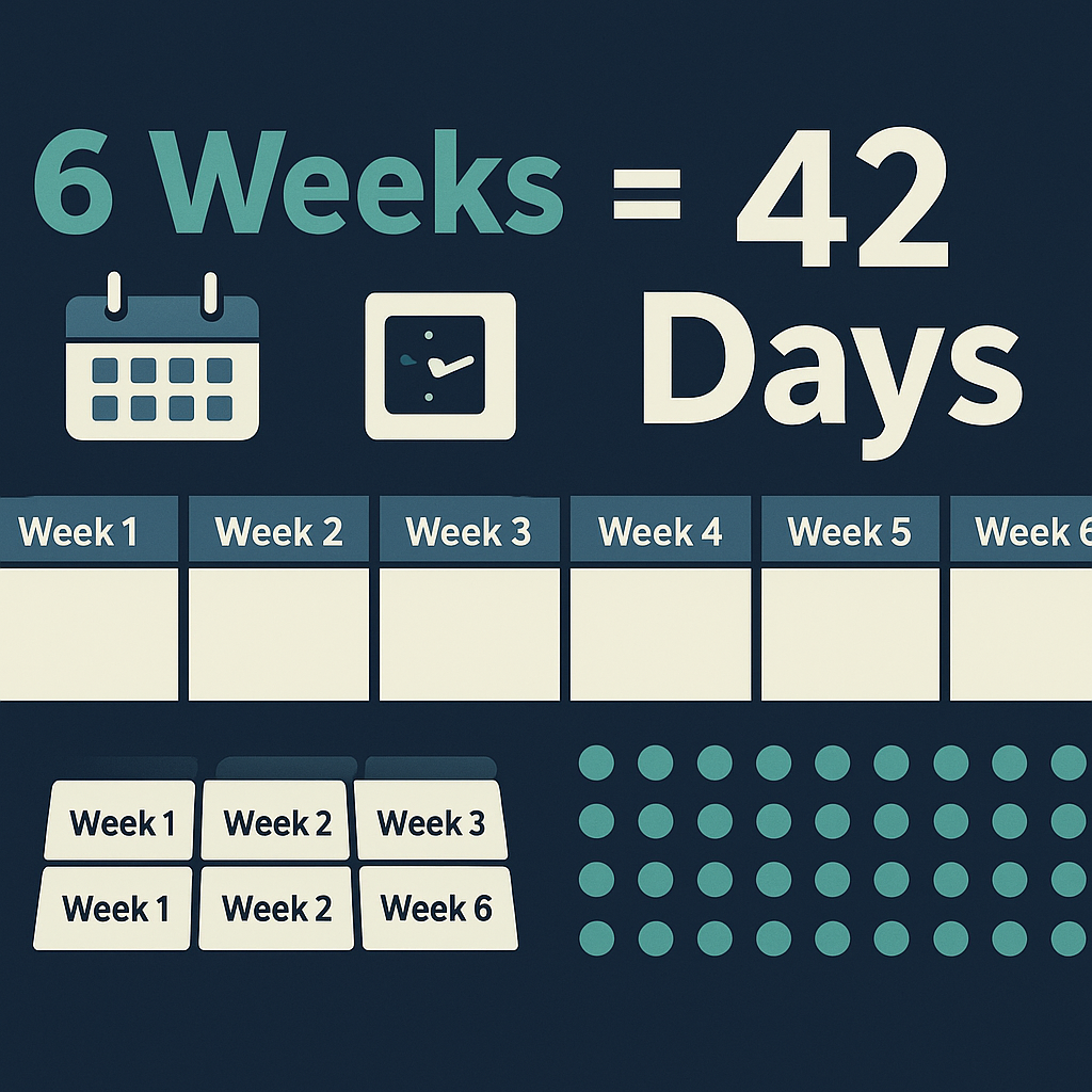 how many days in 6 weeks